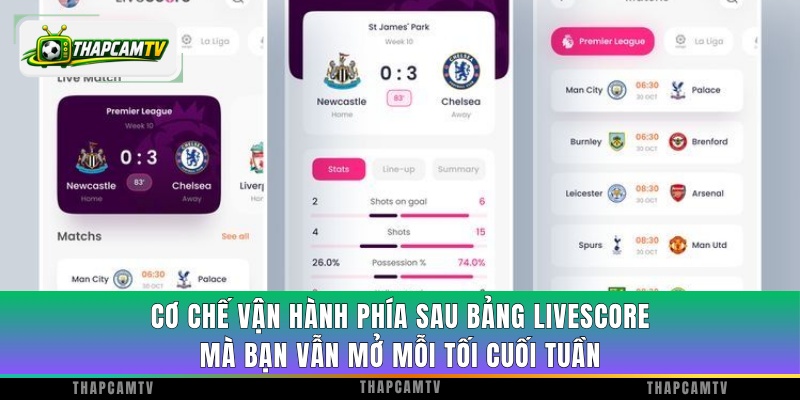 Cơ chế vận hành phía sau bảng livescore mà bạn vẫn mở mỗi tối cuối tuần